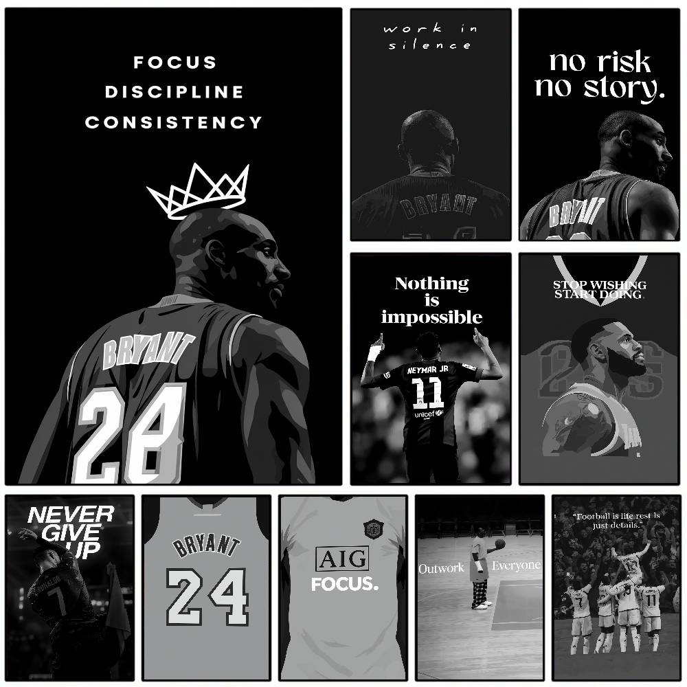 Sports Equipment Poster - Athlete Inspirational Quotation Poster Home Gym