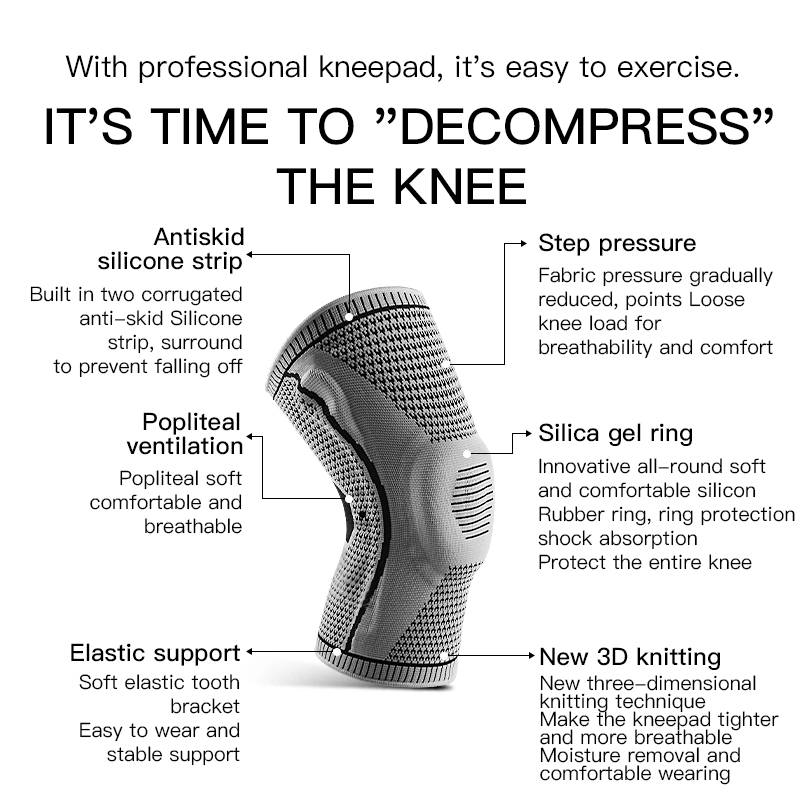  Elastic Silicone Knee Brace N - Volleyball Knee Pad 评论和价格