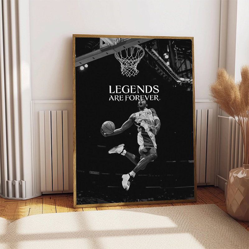 Black and White Basketball Sta - Sports Equipment Poster 评论和价格