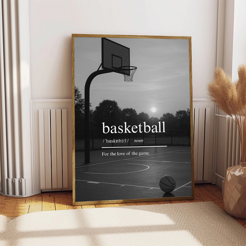 Black and White Basketball Sta - Sports Equipment Poster 评论和价格