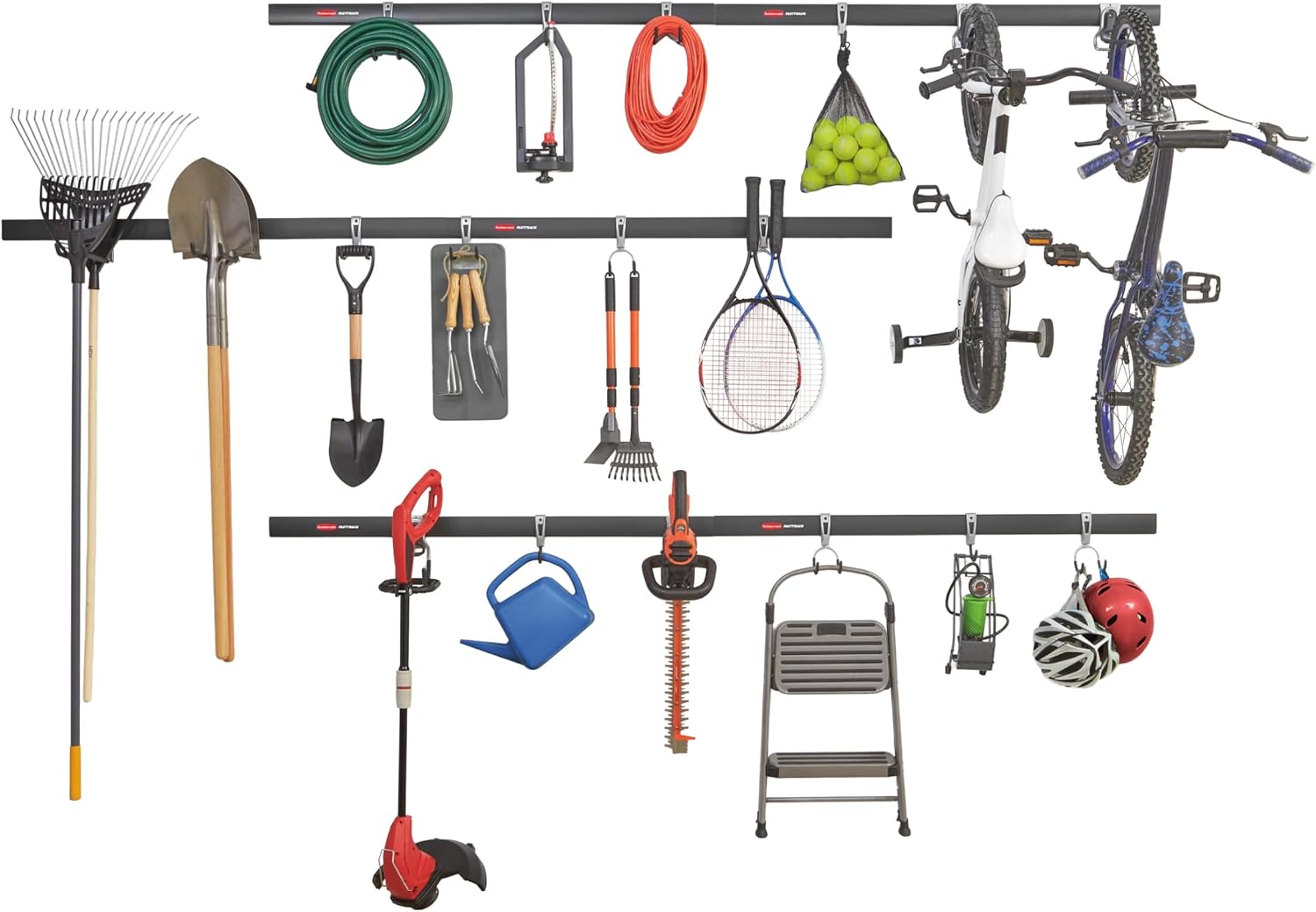 24-Piece Wall Mounted Garage S - Sports Equipment Garage Storage 评论和价格