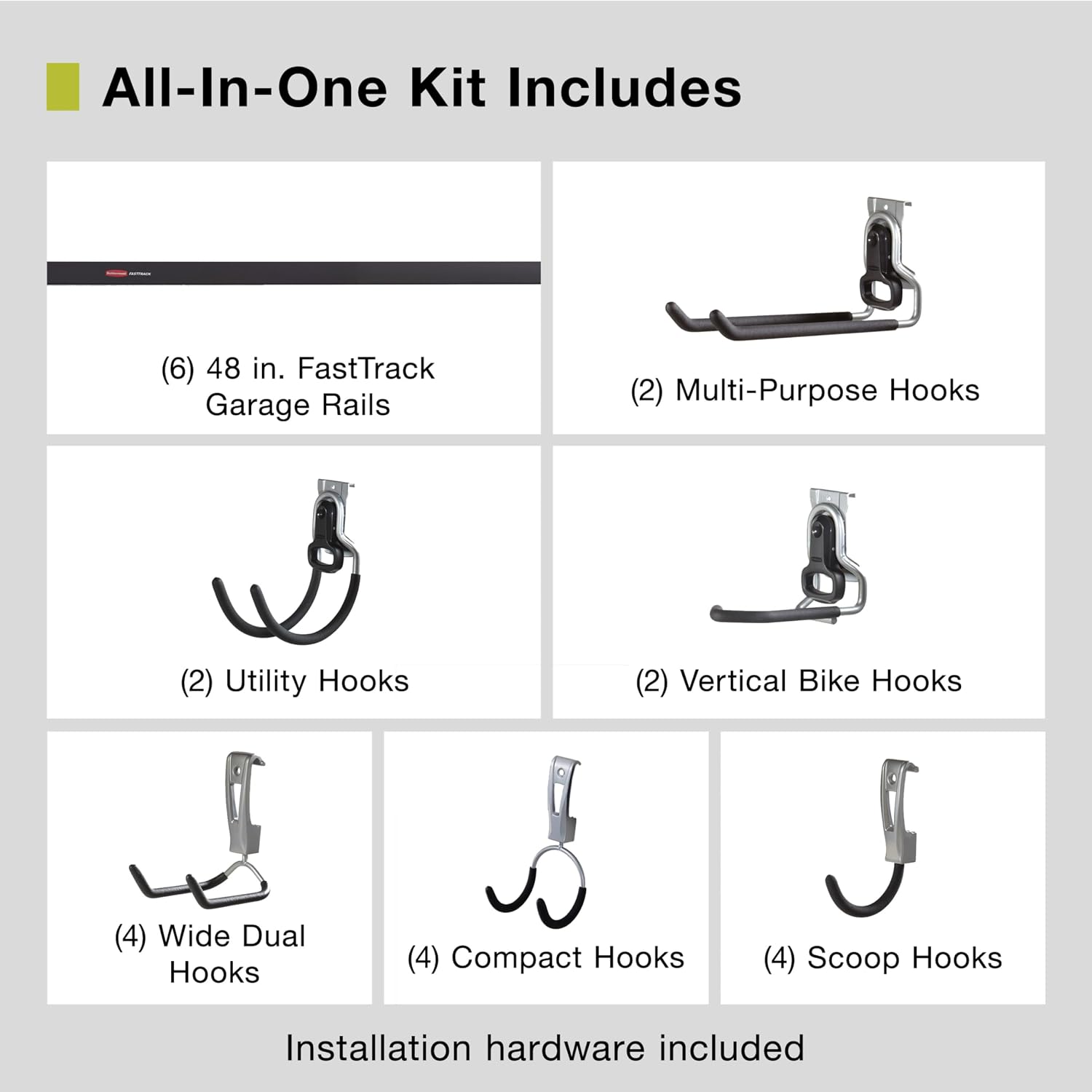 24-Piece Wall Mounted Garage S - Sports Equipment Garage Storage 评论和价格
