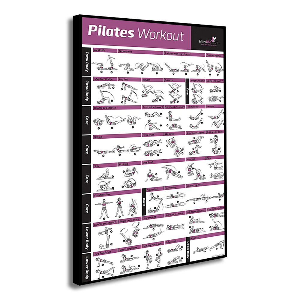 Pilates Training Chart Canvas  - Sports Equipment Poster 评论和价格