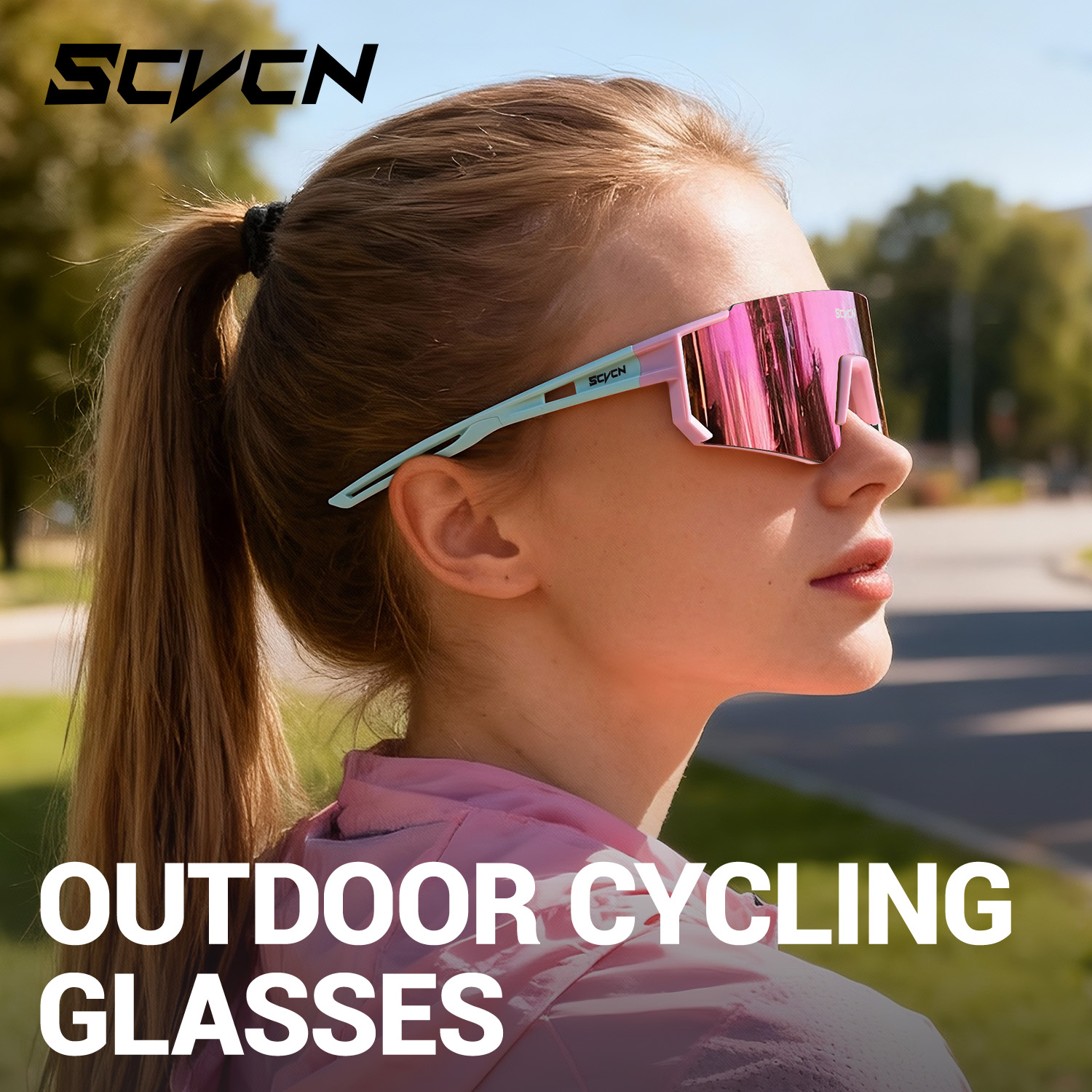 SCVCN Pink Cycling Glasses Bic - Sports Equipment Photos 评论和价格